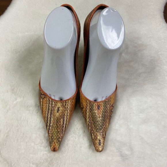 BCBGirls Katchen-AR Snakeskin Pointed Toe Kitten‎ Heels, size 8.5B NEW - Picture 2 of 11